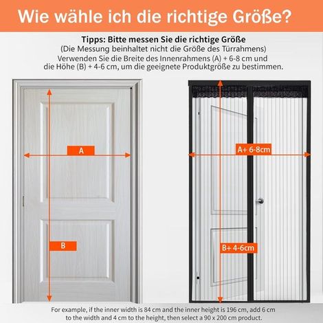 Zanzariera magnetica,Zanzariera repellente per insetti adatta per porte d'ingresso e scorrevoli,90x210 cm (1/4)