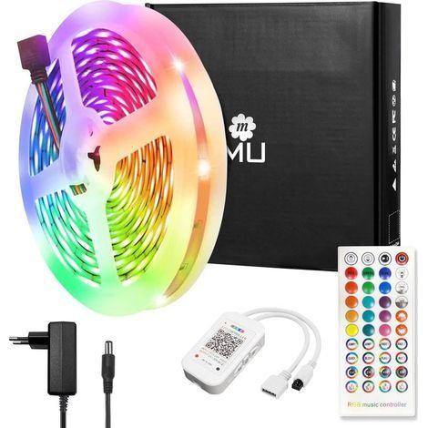 Ruban LED 10m, ROHO Bande LED RGB, 300 LED Chambre Bande aavec Télécommande vec 20 Changements de Couleur 4 Modes Guirlande LED pour Pâques Maison Chambre Cuisine, Décoration de vacances (1/5)