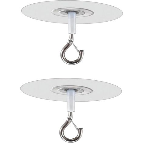 Crochets de suspension - Crochets de plafond autocollants - Crochets muraux et de plafond autocollants - Crochets de plafond professionnels - Lot de 2 (1/5)