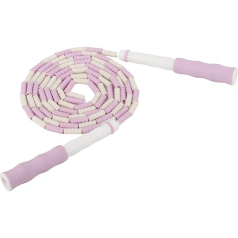 Corde à sauter segmentée, réglable et anti-nœuds, en plastique PP souple et ornée de perles, violette, pour enfants (1/5)