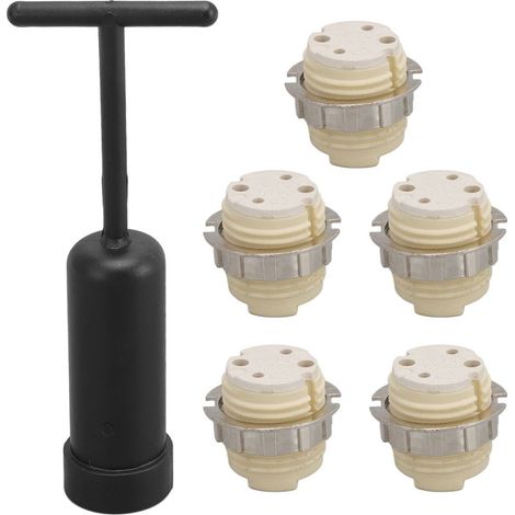 Support de Lampe en Céramique G9, Anneau en Alliage de Zinc, Douille de Base D'ampoule avec Outil de Retrait pour Remplacer les Lampes Halogènes et les Plafonniers (1/5)