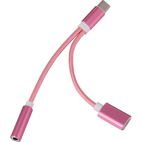 Adaptateur Or Type-c en Alliage Écouteurs D'aluminium Charge et Écoute Simultanées pour Téléphone Format Compact et Portable Branchement Réversible (1/5)