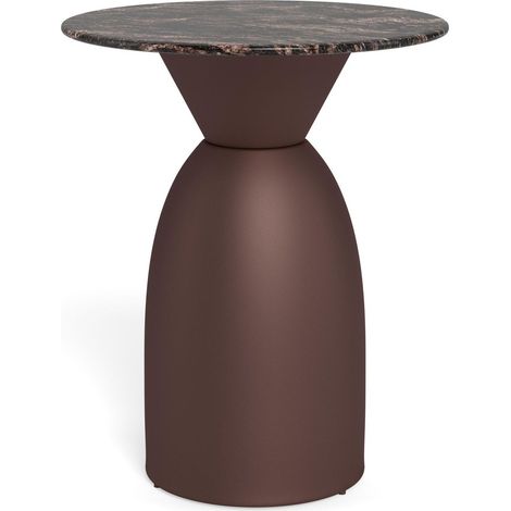 Mesa auxiliar Norsica 1074, Marrón + Mármol marrón (1/5)
