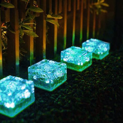 Solar Brick Light - 4 Pack - IP65 Waterproof - 8-Hour Runtime - Outdoor Garden Path Lighting - For Patio Walkway Deck Stairs - 4 Units (1/5)