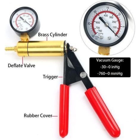 Pompe manuelle à dépression liquide de frein Testeur à vide avec réservoir 120 ml 6 adaptateurs Coffret multi-outils (1/5)