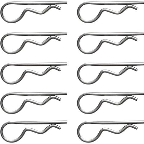 10pcs Goupilles Fendues Clip De Ressort Acier Inoxydable 304 Fixation De Voile Bateau Bricolage Maison - 1.2x22mm (1/4)