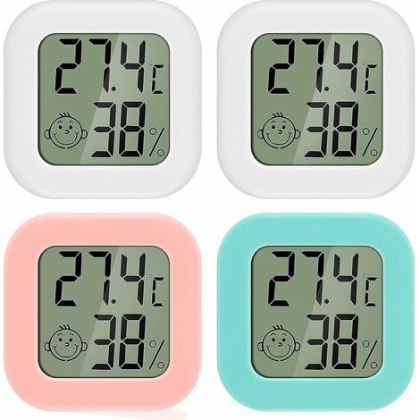 Termómetro higrómetro digital LCD mini para interiores, termohigrómetro con indicador de nivel, 4 unidades. (1/5)