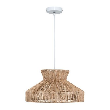 Atmosphera – Suspension jute naturel D38 cm – Abat-jour ajouré pour lumière douce – Douille E27 – Longueur câble 80 cm ajustable – Poids 0,75 kg (1/6)