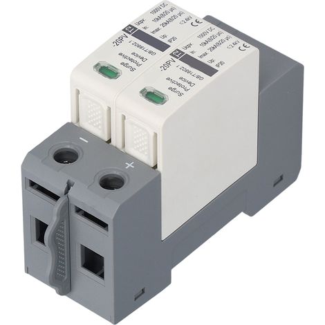 Parafoudre sur rail, protection contre les chocs électriques, 1000 V CC, 2 pôles, 10-20 kA (1/5)