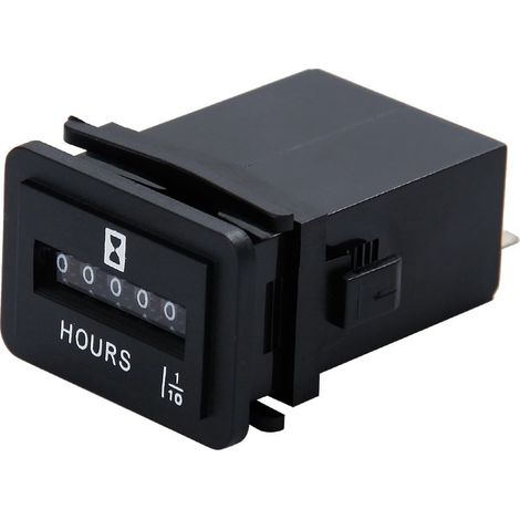JR-HM001 Compteur Horaire Mécanique Compteur Horaire Rectangulaire pour équipement D'alimentation DC 6-80V tel que les Voiturettes (1/5)