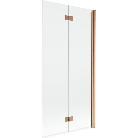 Mexen Mist mampara de ducha de 2 hojas derecha 90 x 150 cm, transparente, cobre cepillado - 8A9-090-002-65-00-P (1/5)