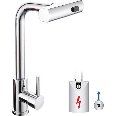 Robinet de cuisine basse pression extensible, acier inoxydable chromé (1/5)