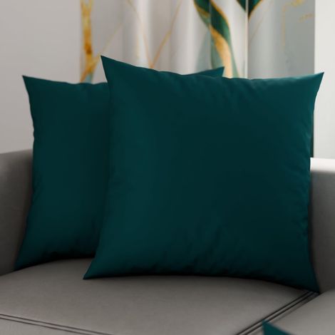 Lot de 2 Taies d'oreiller de Lit 35x35 cm, Housses de Coussin Unies Couleur Bleu Canard, Taie Oreiller 100% Microfibre Hypoallergénique (1/3)