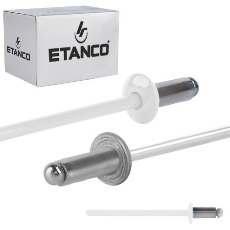 Remaches abiertos de aluminio de 3,2 x 6 mm RAL9010 (1/5)