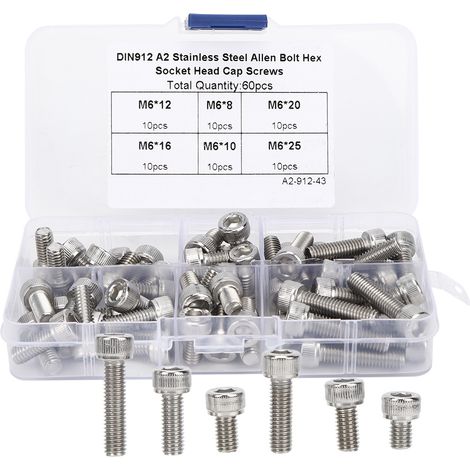 Vis Hexagonales 304 Acier Inoxydable – Set de 60 Vis à Tête pour Électronique – Boîte de Rangement Inclus (1/5)