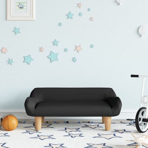 Canapé pour enfants, Fauteuil enfants, Canapé Relax Salon, Canapé droit fixe noir 70x40x24 cm tissu MJU4271 (1/5)