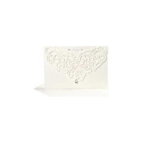 Carte et enveloppe, blanc cassé, dimension carte 12x17,7 cm, dimension enveloppes 18x12,5 cm, 5sets, 230 gr