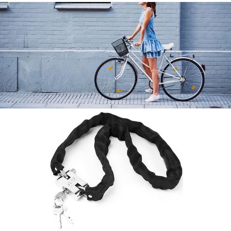 Antivol de vélo en acier et tissu Oxford résistant à la corrosion, noir (1/5)