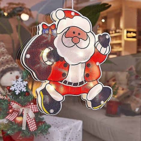 Weihnachts-Saugnapflampe, Hängeleuchte, Weihnachtsmann, festliche Atmosphäre, Fensterdekoration, Stern-Pendelleuchte (1/4)
