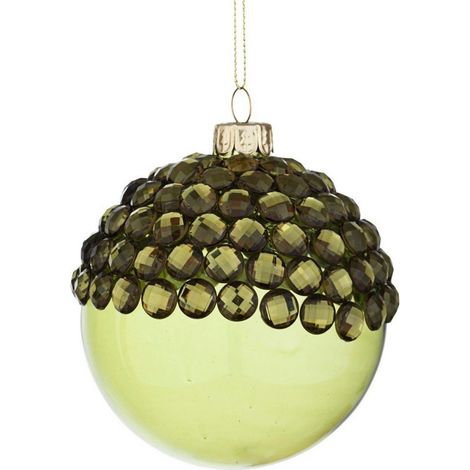 Sfera natalizia in vetro Verde JEWEL 10 cm pallina natale (1/2)