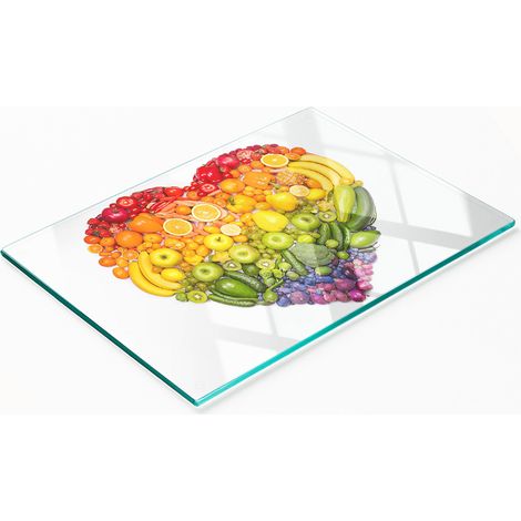 Piatto decorativo multifunzionale in vetro temperato a forma di cuore vegetale, 80x52 cm (1/5)