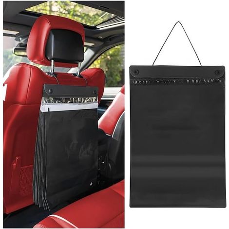 Lot de 21 sacs poubelle pour voiture - Poubelle portable avec sangle de suspension - Sacs autocollants grande capacité - Rangement pour voiture - Accessoires de voyage - Pour voiture, voyages et activ (1/5)