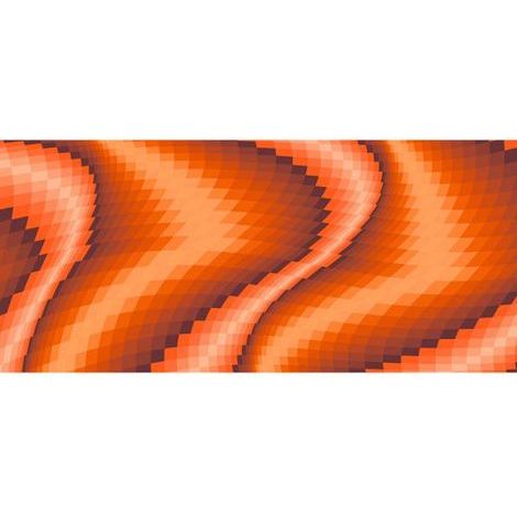 Papier peint panoramique moderne orange Tapisserie panoramique motif vague géométrique Papier peint panoramique 3D graphique pour chambre (1/3)