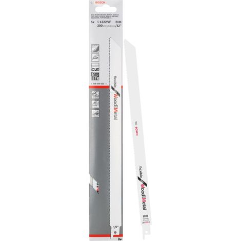 BOSCH S1222VF (pkt of 5) Flexible for wood + metal 300mm
