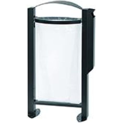 Corbeille vigipirate sur pied / cendrier Arkea - 60l/3l - anthracite mat - RAL 7016