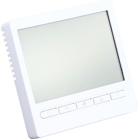 Thermostat numérique avec boîtier en PC/ABS, commandes par boutons, capteur NTC et écran LCD. Thermostat d'hôtel pour climatiseur.