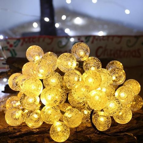 LAMPE DECORATIVE Boule à lumière solaire, en forme de boule étanche 30 LED 8 modes de lampe style-Warm White 1 (1/4)