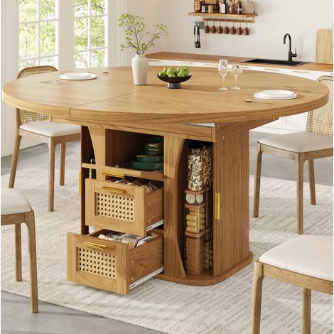 Tavolo pranzo allungabile con cassetti MDF 118-158 cm OKMYHOME (1/5)