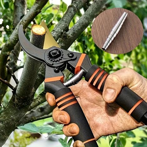 Sécateur professionnel en alliage de titane pour jardin, 8,5 pouces, avec poignée en éponge souple antidérapante. (1/5)