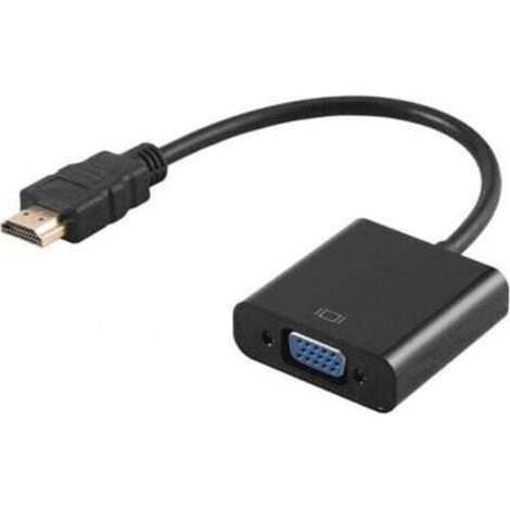 Adaptateur HDMI vers VGA actif 1080p avec sortie audio 3,5 mm et alimentation micro-USB – Finition or, câbles inclus (1/5)