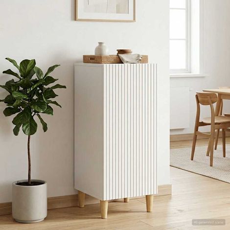 Buffet Blanc 33 x 34,5 x 90 cm Bois d'ingénierie vidaXL (1/5)