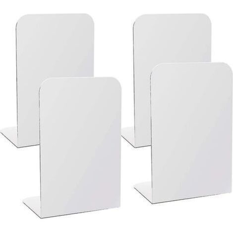 4X Serre-livres en métal blanc.Serre-livres pour étagères avec coussinets en mousse.Livre robuste (1/4)