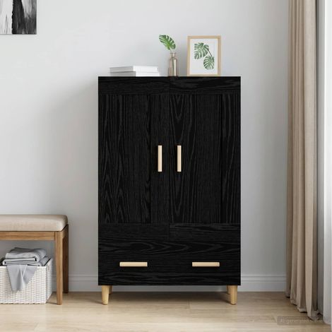 Credenza Rovere Nero 70 x 31 x 115 cm Legno ingegnerizzato vidaXL (1/5)