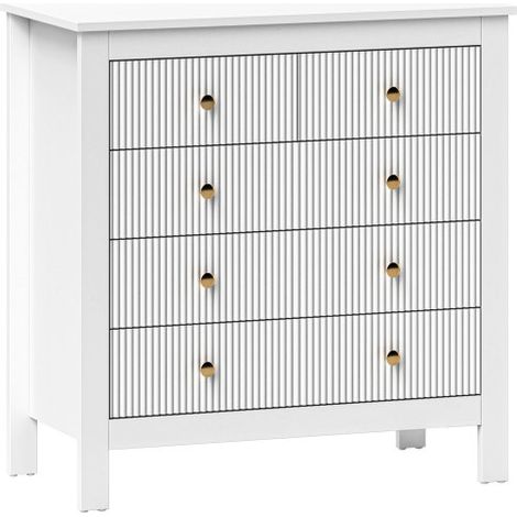Stylish White Five-Drawer Chest for Organizing Clothes and Accessories
