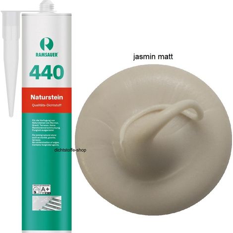 Ramsauer 440 Naturstein Silikon Fugen Dichtstoff 310ml Kartusche jasmin matt