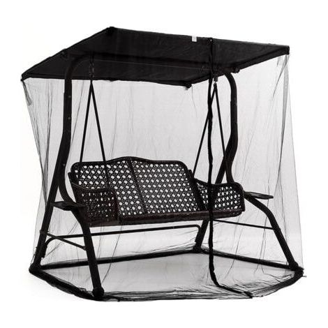 205x125x205cm Moustiquaires, Moustiquaire avec Fermeture éclair pour Parasol 3 Places Balançoire De Porche Moustiquaire pour Balançoire De Jardin Extérieure Balcon Voyage Camping Chaise Pivot (1/5)