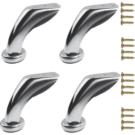 Pied de meuble incliné en métal de 9,5 cm avec vis de montage pour canapé, placard, chaise (1/5)