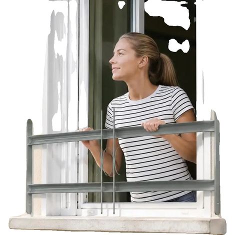 Protector de seguridad para ventanas, ancho ajustable, construcción de acero resistente, color plata. (1/2)