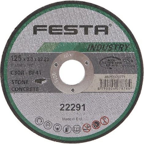 Disco de corte FESTA INDUSTRIA para piedra 125x3x22,2mm 22291.03