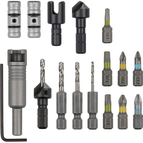 Coffret pour percer-fraiser & visser tout-en-un WOLFCRAFT 3086000 16 pièces (1/5)