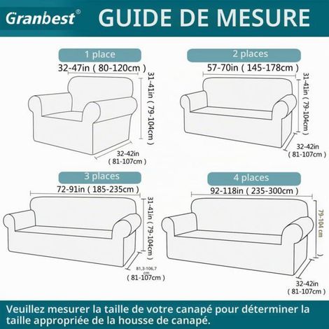 Housse De Canapé - Spandex Jacquard - Imperméable Antidérapante - Pour Canapé 3 Places - 1 Pièce (1/5)