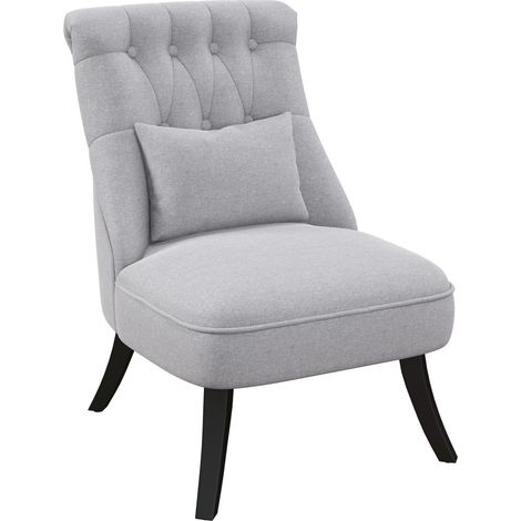 Fauteuil relax-Lin gris-Coussin de dos et repose-pieds intégrés-Dimensions 52,5 x 69 x 77 cm (1/5)