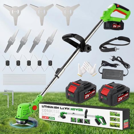 Débroussailleuse à Batterie 3-en-1,Débroussailleuse sans Fil Electrique,Coupe Bordure sans Fil avec Batterie, Manche Télescopique Réglable pour Jardin Pelouse Brouss (1/5)