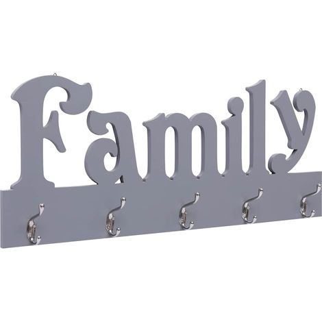 Porte-manteau mural FAMILY Gris 74x29,5 cm (1/5)