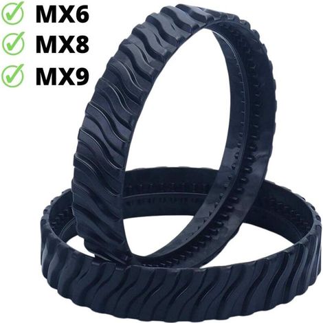 2 chenilles adaptables pour Zodiac MX6 MX8 MX9, pneus de Robot Nettoyeur Piscine Baracuda R0526100 (1/5)