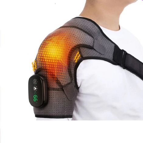 Appareil de massage électrique pour les épaules avec fonction chauffante et vibrante et sangle de soutien (1/5)